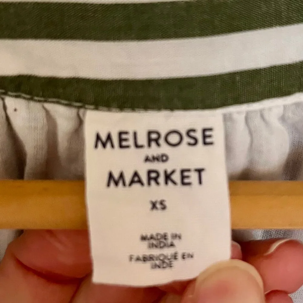 Melrose and Market Striped Cotton Poplin Mini Dress | Size XS - Picture 8 of 9